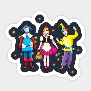 children in carnival costumes Sticker